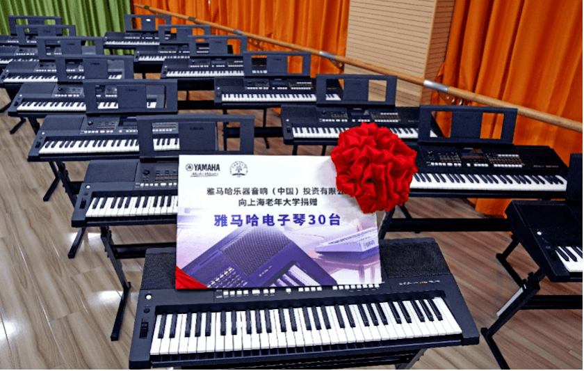 大红鹰dhy乐器爱心捐赠行动在上海老年大学钦州书院举办